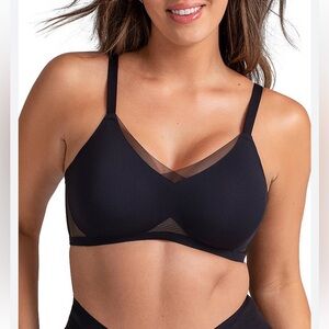 Honeylove wire free crossover black bra size large
